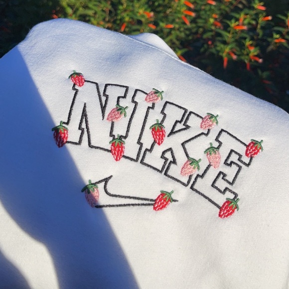 Nike Sweaters - strawberry embroidered sweater